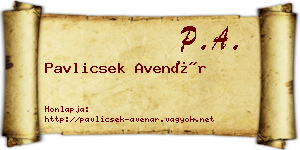 Pavlicsek Avenár névjegykártya